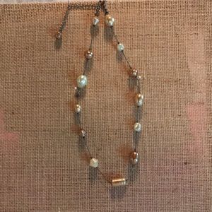 Pearl and silver tone necklace